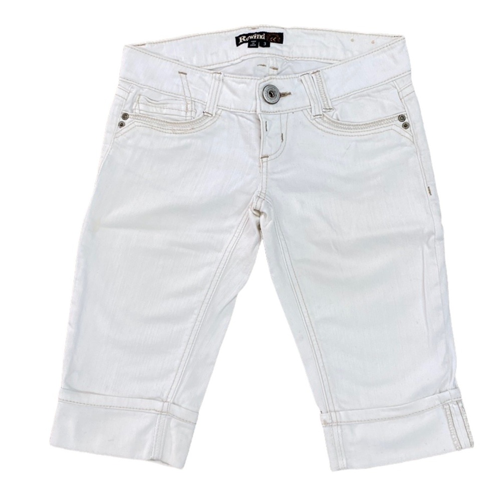 Rewind Capris Jean Low Rise, Off White Denim